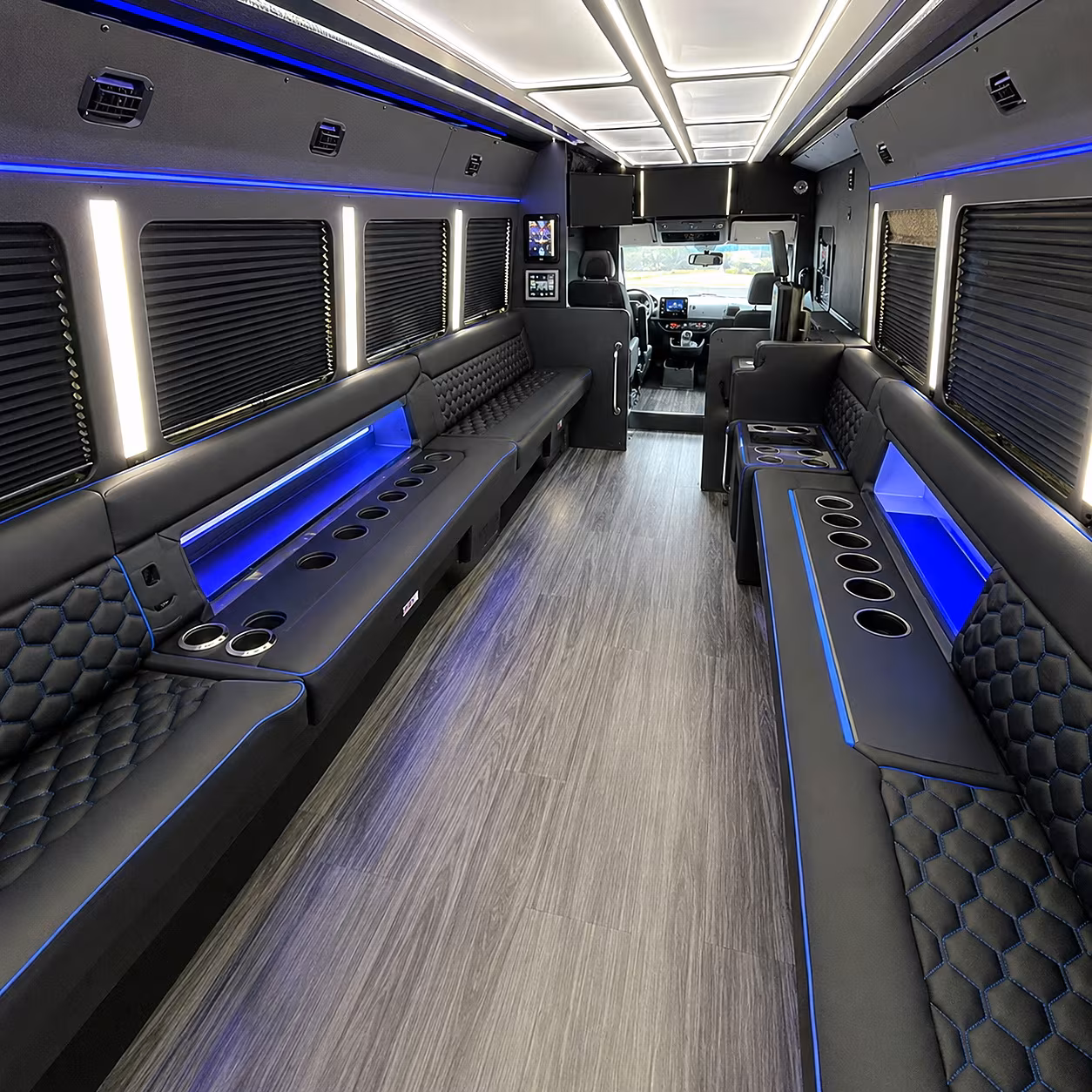 concord party bus rental interior